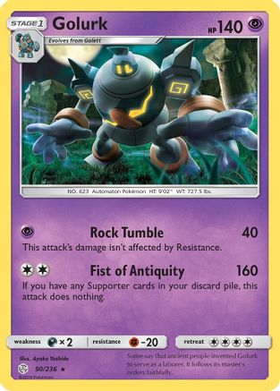 Golurk 90/236 - SM  Cosmic Eclipse Reverse Holofoil