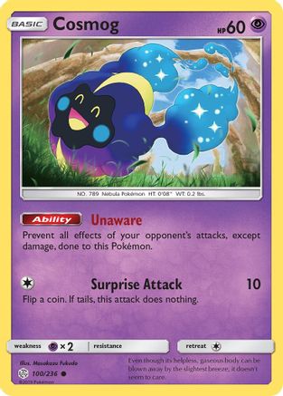 Cosmog - 100/236 100/236 - SM  Cosmic Eclipse Reverse Holofoil