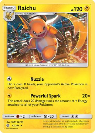 Raichu 67/236 - SM  Cosmic Eclipse