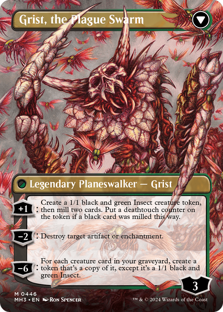 Grist, Voracious Larva // Grist, the Plague Swarm (MH3-446) - Modern Horizons 3 (Borderless) Foil - Premium MTG Single from Wizards of the Coast - Just $3.75! Shop now at Game Crave Tournament Store
