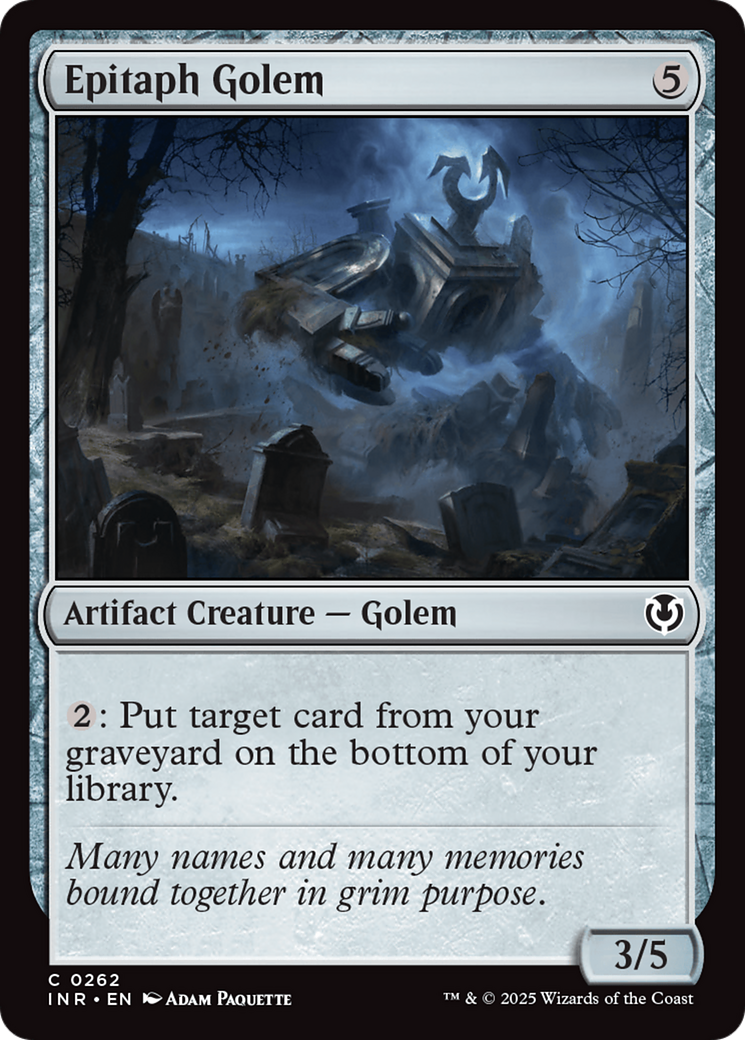Epitaph Golem (-262) - Innistrad Remastered - Premium MTG Single from Wizards of the Coast - Just $0.25! Shop now at Game Crave Tournament Store