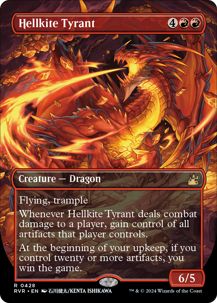 Hellkite Tyrant (RVR-428) - Ravnica Remastered (Borderless) Foil - Premium MTG Single from Wizards of the Coast - Just $27.43! Shop now at Game Crave Tournament Store