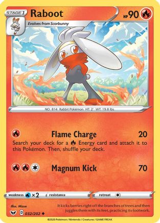 Raboot 32/202 - Sword & Shield Reverse Holofoil