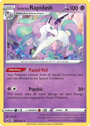 Galarian Rapidash 82/202 - Sword & Shield Reverse Holofoil