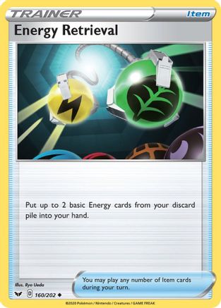 Energy Retrieval 160/202 - Sword & Shield Reverse Holofoil