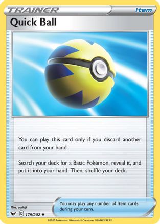 Quick Ball 179/202 - Sword & Shield Reverse Holofoil