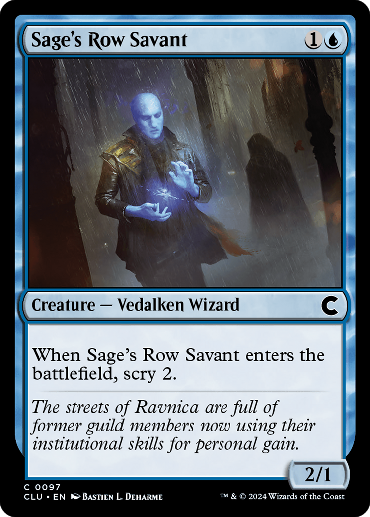 Sage's Row Savant (CLU-097) - Ravnica: Clue Edition - Premium MTG Single from Wizards of the Coast - Just $0.25! Shop now at Game Crave Tournament Store