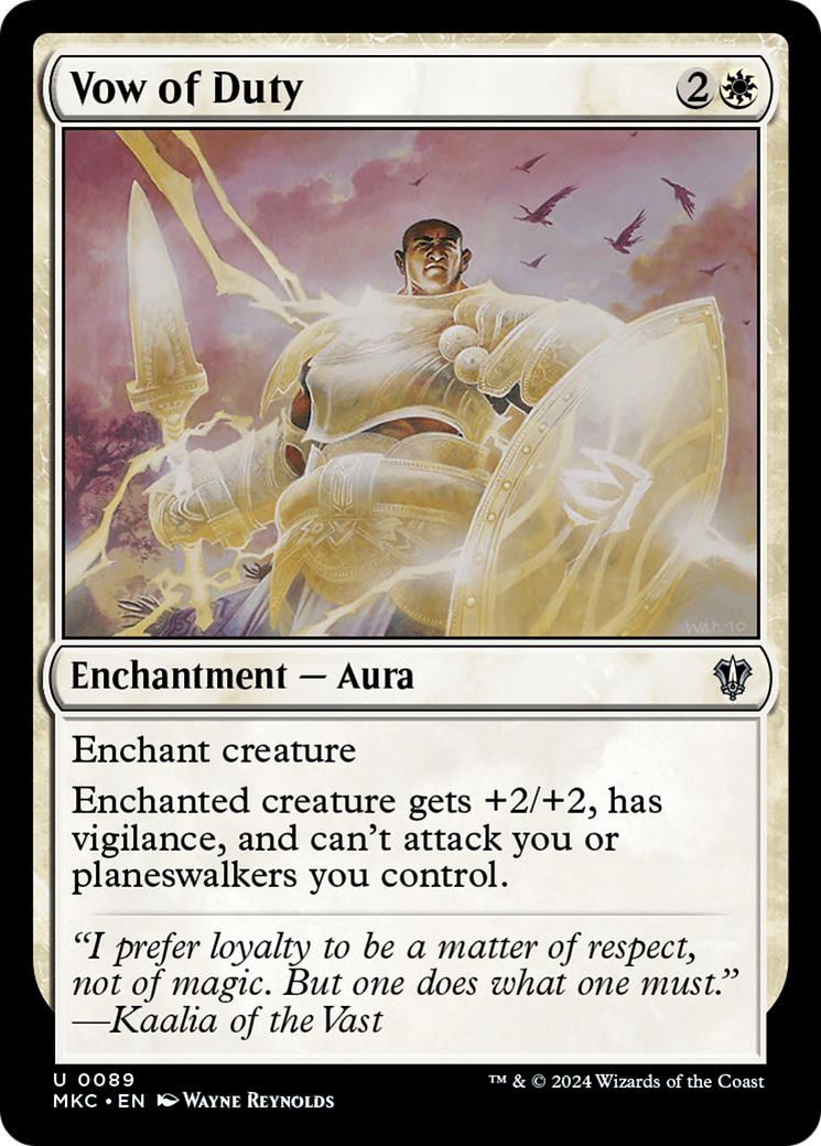 Vow of Duty (MKC-089) - Murders at Karlov Manor Commander - Premium MTG Single from Wizards of the Coast - Just $0.25! Shop now at Game Crave Tournament Store
