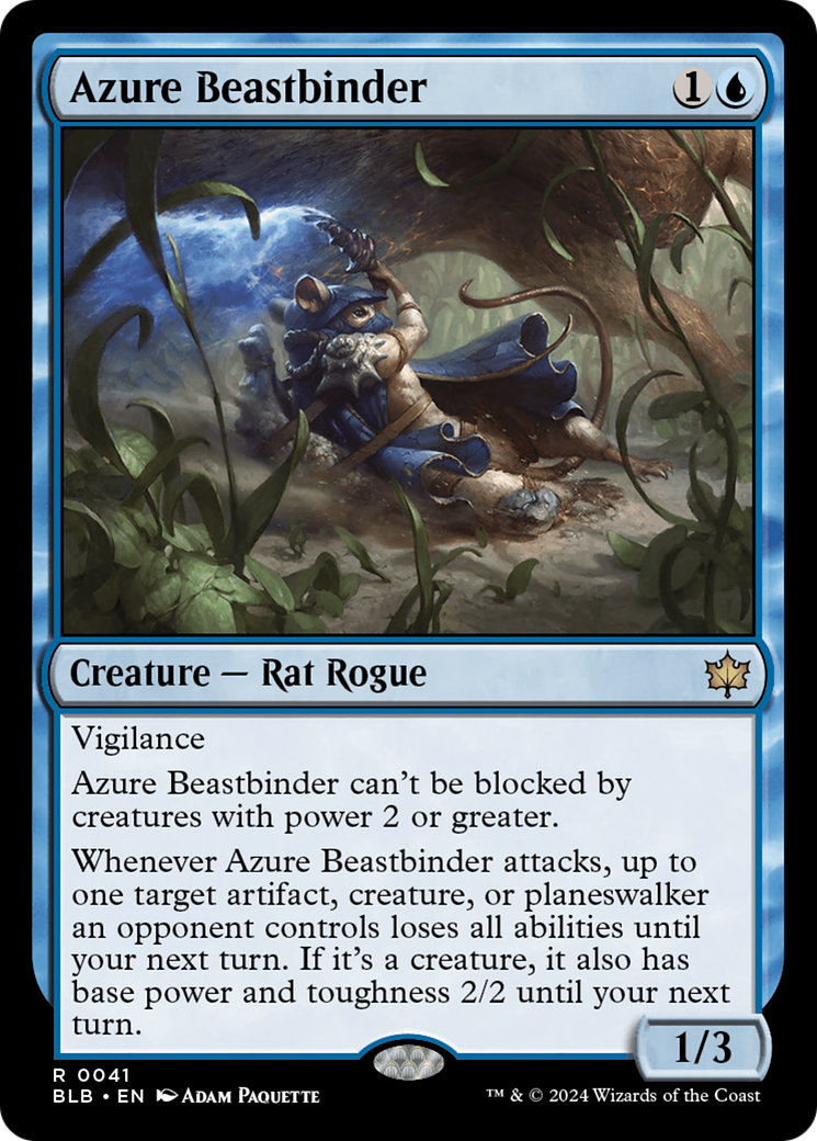 Azure Beastbinder (BLB-041) - Bloomburrow Foil - Premium MTG Single from Wizards of the Coast - Just $0.36! Shop now at Game Crave Tournament Store