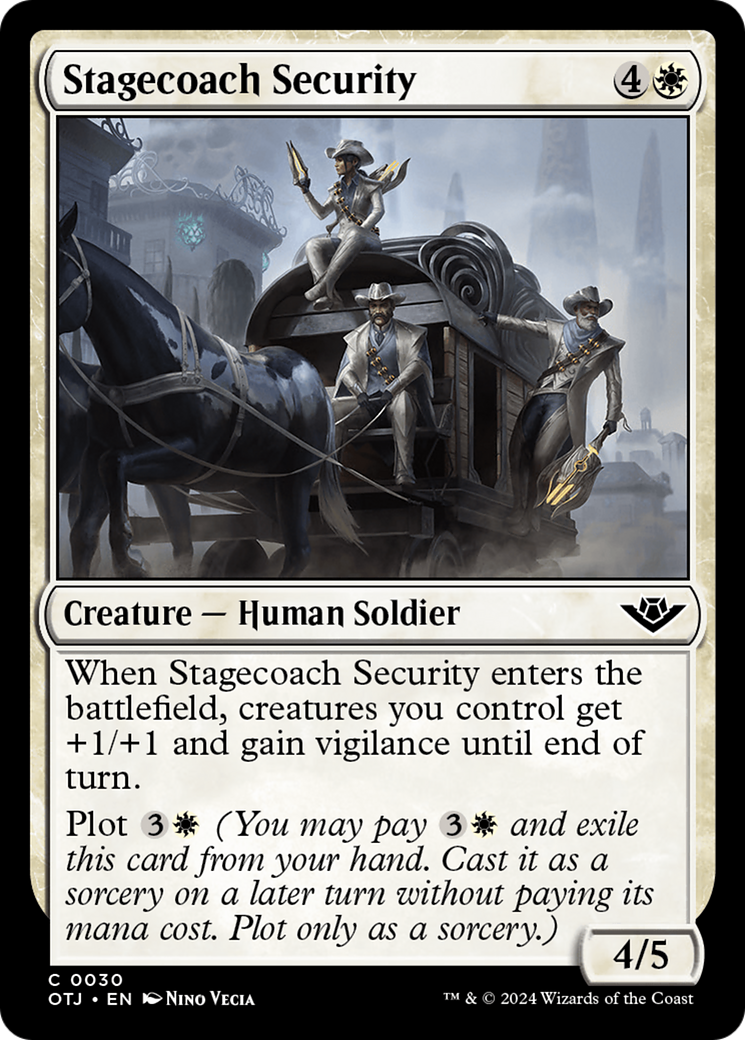 Stagecoach Security (OTJ-030) - Outlaws of Thunder Junction Foil - Premium MTG Single from Wizards of the Coast - Just $0.25! Shop now at Game Crave Tournament Store