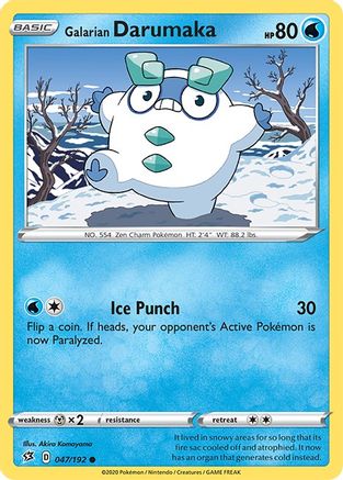 Galarian Darumaka 47/192 - Rebel Clash Reverse Holofoil