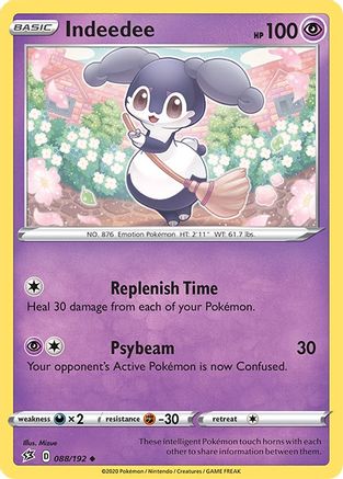 Indeedee 88/192 - Rebel Clash Reverse Holofoil