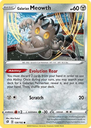Galarian Meowth 126/192 - Rebel Clash Reverse Holofoil