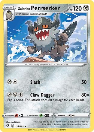 Galarian Perrserker 127/192 - Rebel Clash Reverse Holofoil