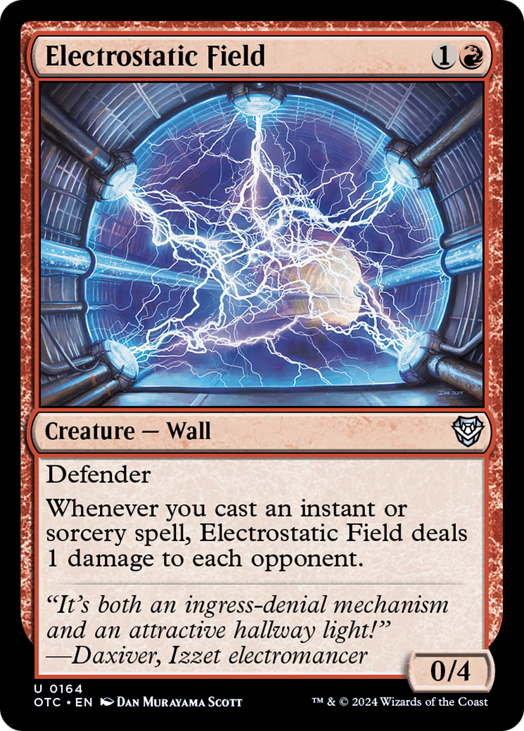 Electrostatic Field (OTC-164) - Outlaws of Thunder Junction Commander - Premium MTG Single from Wizards of the Coast - Just $1.06! Shop now at Game Crave Tournament Store