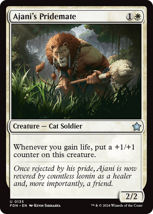 Ajani's Pridemate (FDN-135) - Foundations - Premium MTG Single from Wizards of the Coast - Just $0.25! Shop now at Game Crave Tournament Store