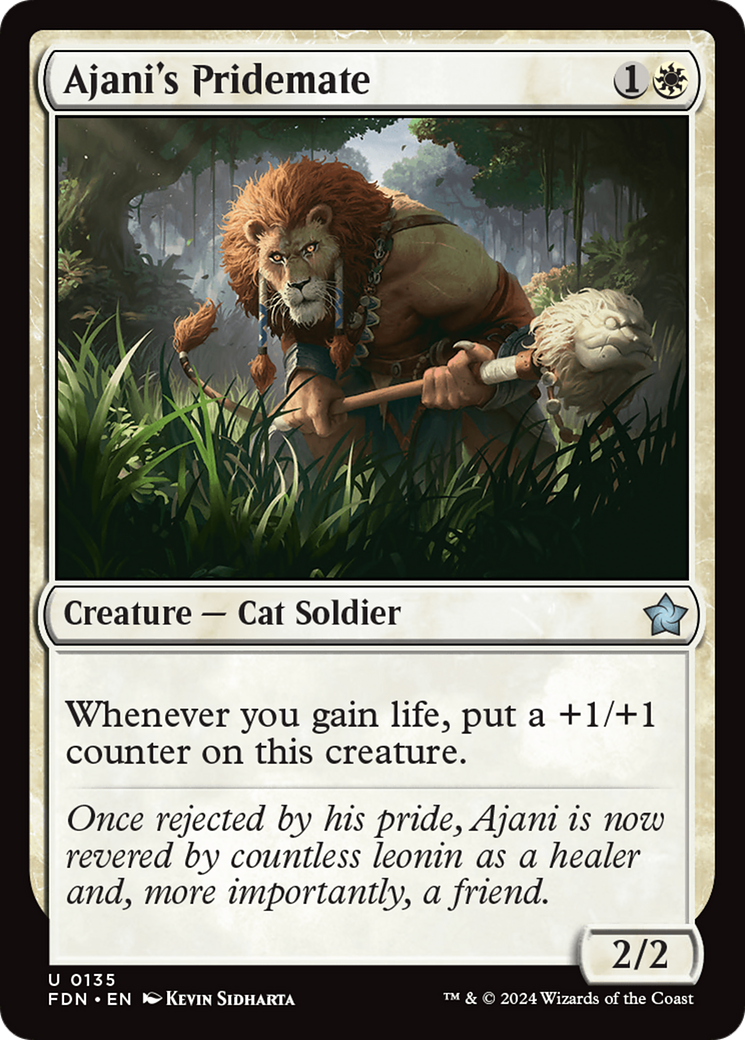 Ajani's Pridemate (FDN-135) - Foundations Foil - Premium MTG Single from Wizards of the Coast - Just $0.25! Shop now at Game Crave Tournament Store