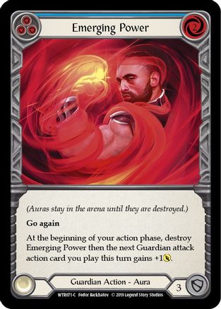 Emerging Power (Blue) (WTR071) - Welcome to Rathe 1st Edition Rainbow Foil