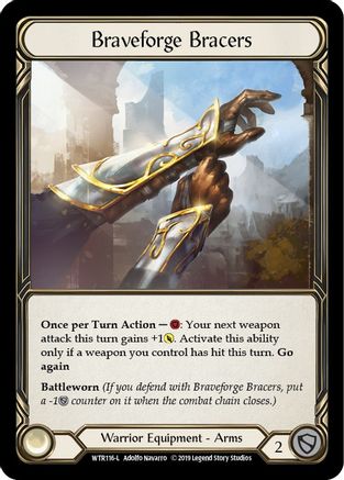 Braveforge Bracers (WTR116) - Welcome to Rathe 1st Edition Cold Foil