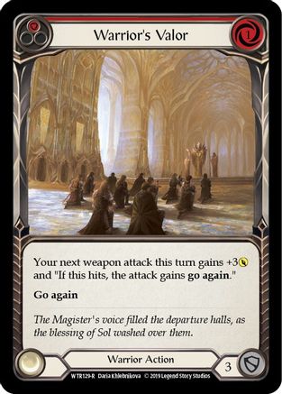 Warrior's Valor (Red) (WTR129) - Welcome to Rathe 1st Edition Rainbow Foil