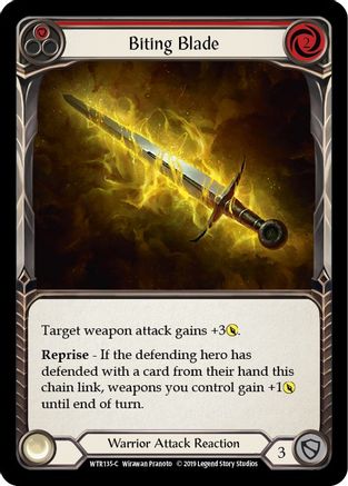 Biting Blade (Red) (WTR135) - Welcome to Rathe 1st Edition Rainbow Foil