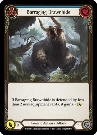 Barraging Brawnhide (Blue) (WTR178) - Welcome to Rathe Unlimited Edition Rainbow Foil