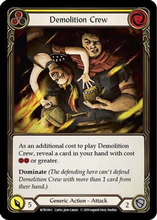 Demolition Crew (Yellow) (WTR180) - Welcome to Rathe 1st Edition Rainbow Foil