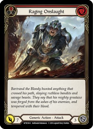 Raging Onslaught (Red) (WTR188) - Welcome to Rathe Unlimited Edition Rainbow Foil