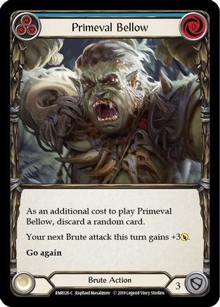 Primeval Bellow (Blue) (RNR026) - Hero Deck: Rhinar 1st Edition