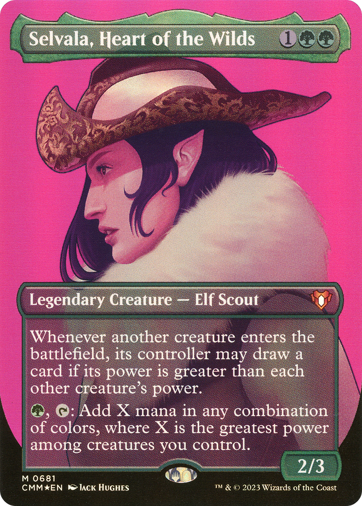 Selvala, Heart of the Wilds (CMM-1064) - Commander Masters (Borderless) Foil - Premium MTG Single from Wizards of the Coast - Just $27.92! Shop now at Game Crave Tournament Store