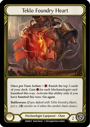 Teklo Foundry Heart (Golden) (FAB008) - Flesh and Blood: Promo Cards