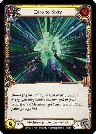Zero to Sixty (Yellow) (ARC027) - Arcane Rising 1st Edition Rainbow Foil