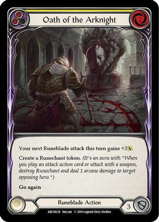 Oath of the Arknight (Yellow) (ARC092) - Arcane Rising 1st Edition Rainbow Foil
