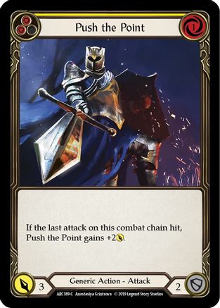Push the Point (Yellow) (ARC189) - Arcane Rising 1st Edition Rainbow Foil