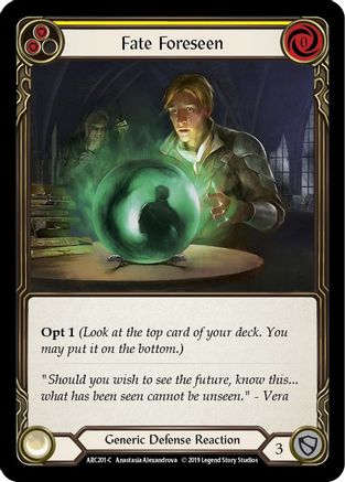 Fate Foreseen (Yellow) (ARC201) - Arcane Rising Unlimited Edition