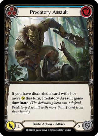 Predatory Assault (Blue) (CRU015) - Crucible of War Unlimited Edition