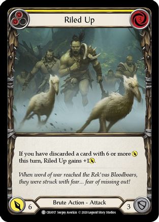Riled Up (Yellow) (CRU017) - Crucible of War 1st Edition Rainbow Foil