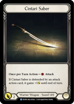 Cintari Saber (Reverse) (CRU080) - Crucible of War 1st Edition Cold Foil