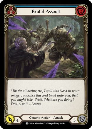 Brutal Assault (Blue) (CRU194) - Crucible of War Unlimited Edition Rainbow Foil
