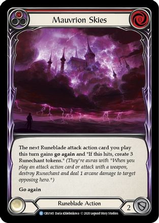 Mauvrion Skies (Red) (CRU145) - Crucible of War Unlimited Edition Rainbow Foil