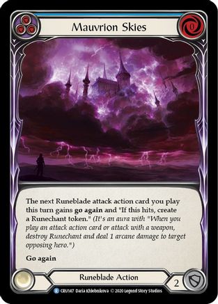 Mauvrion Skies (Blue) (CRU147) - Crucible of War Unlimited Edition Rainbow Foil