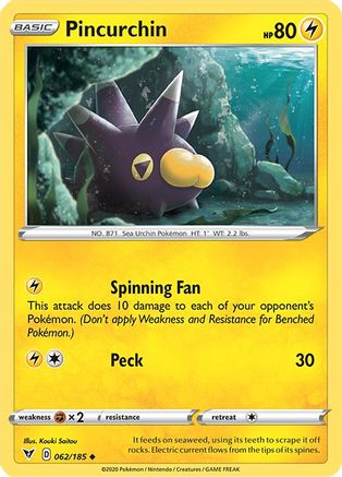 Pincurchin 62/185 - Vivid Voltage Reverse Holofoil