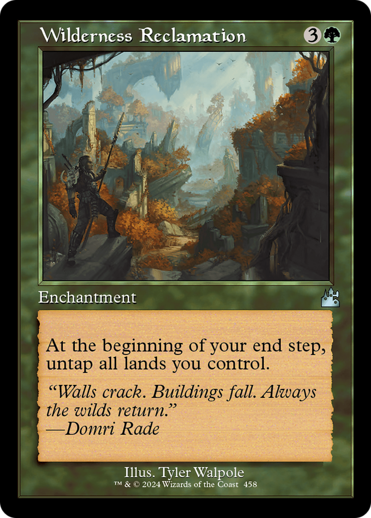 Wilderness Reclamation (RVR-458) - Ravnica Remastered - Premium MTG Single from Wizards of the Coast - Just $2.15! Shop now at Game Crave Tournament Store