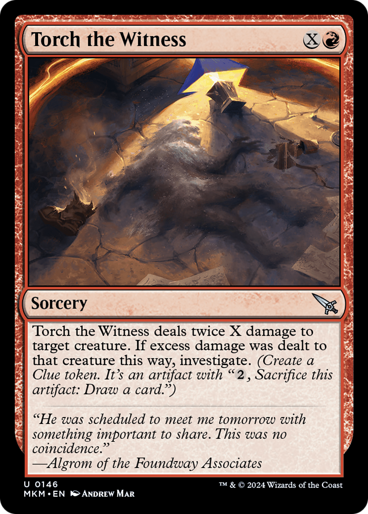 Torch the Witness (MKM-146) - Murders at Karlov Manor Foil - Premium MTG Single from Wizards of the Coast - Just $0.25! Shop now at Game Crave Tournament Store