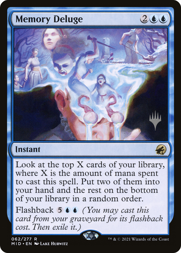 Memory Deluge (PMID-62P) - Innistrad: Midnight Hunt Promos Foil - Premium MTG Single from Wizards of the Coast - Just $0.96! Shop now at Game Crave Tournament Store