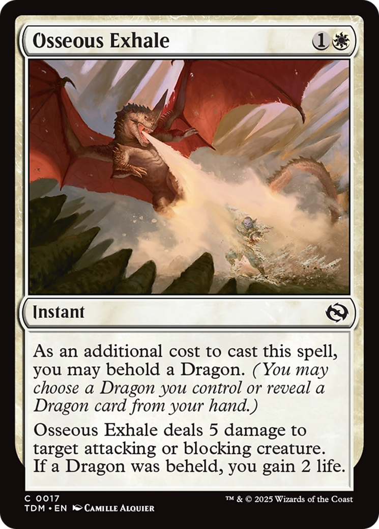 Osseous Exhale (TDM-017) - Tarkir: Dragonstorm Foil - Premium MTG Single from Wizards of the Coast - Just $0.08! Shop now at Game Crave Tournament Store