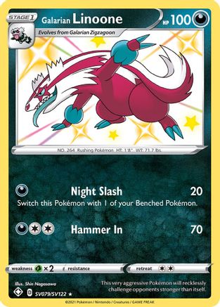 Galarian Linoone SV079/122 - Shiny Vault Holofoil