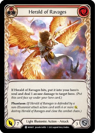 Herald of Ravages (Red) (MON017) - Monarch 1st Edition Rainbow Foil