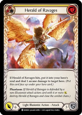 Herald of Ravages (Yellow) (MON018) - Monarch Unlimited Edition Rainbow Foil