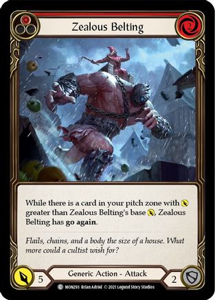 Zealous Belting (Red) (MON293) - Monarch Unlimited Edition Rainbow Foil